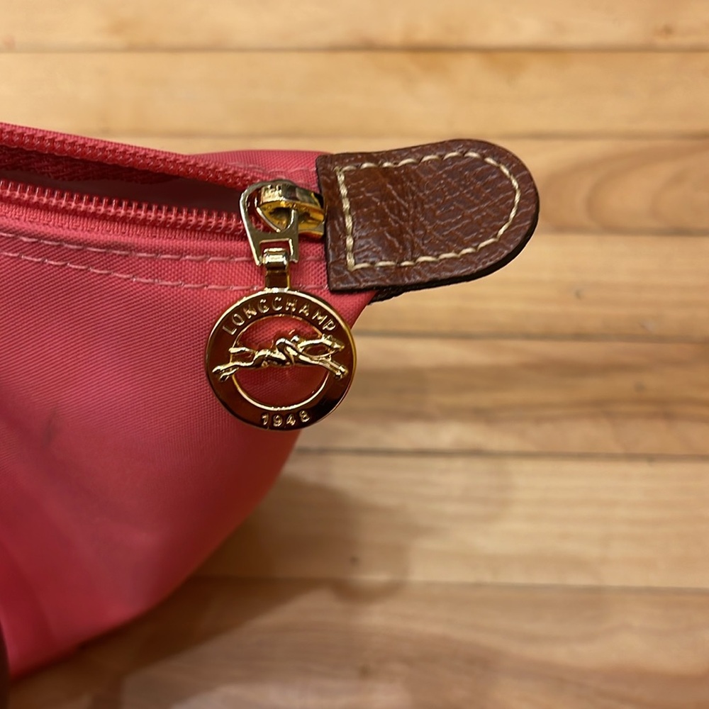 Longchamp Pink and Brown Tote Bag with Leather Handles FIRM - Picture 9 of 9